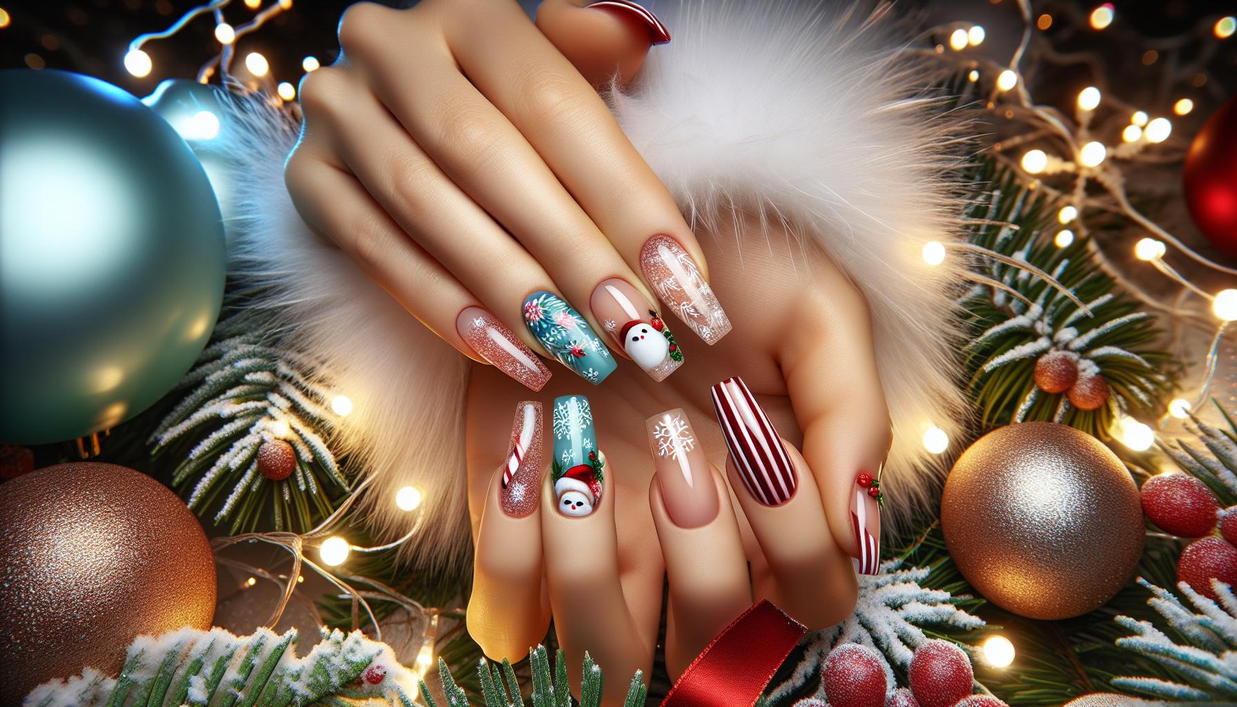 Acrylic:um66km109vq= Christmas Nails